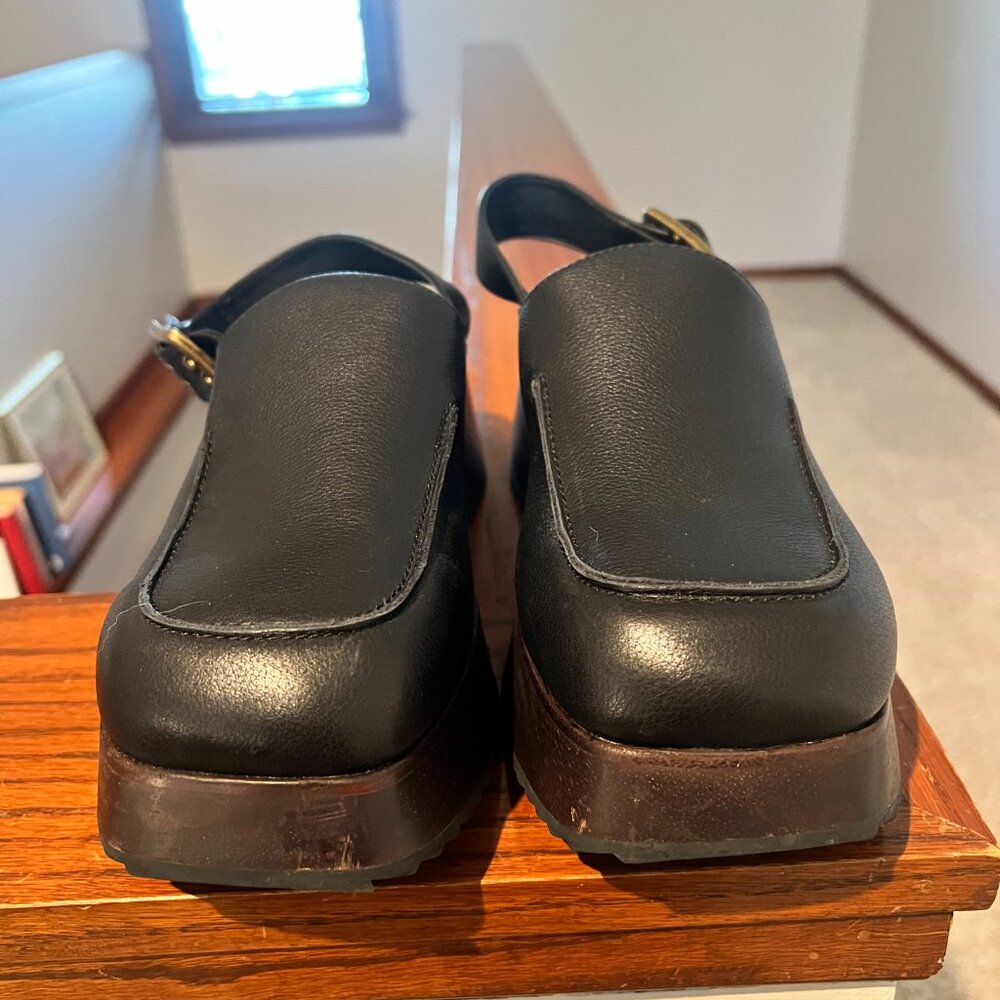 Charlotte Stone Carlos Slingback Chunky Platform Black size 10